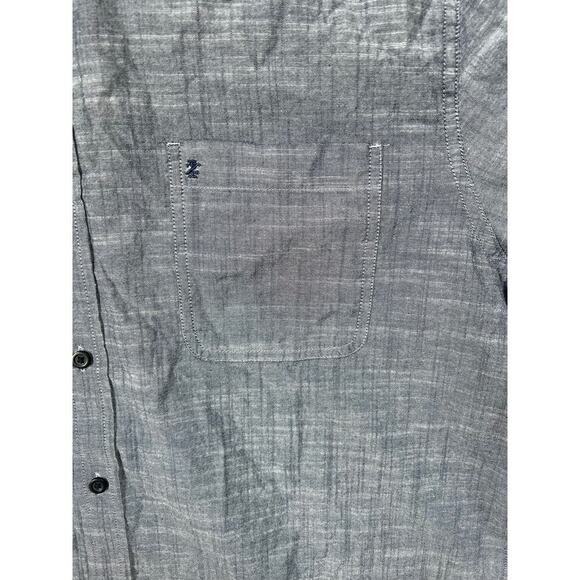 IZOD Saltwater Relaxed Classic short sleeve button down chambray blue, men's XL - Picture 4 of 7